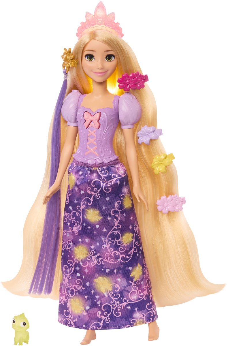 Mattel Disney princess lichtgevend haar rapunzel modepop - magisch haar modepop speelgoed