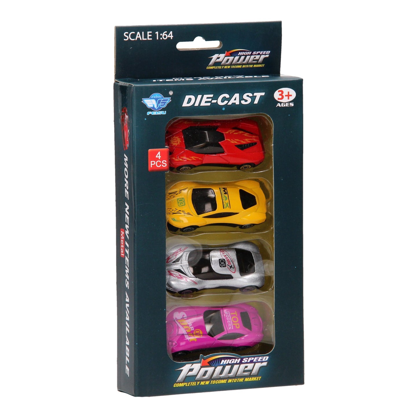 Lobbes Luxe set metalen auto's, 4dlg.