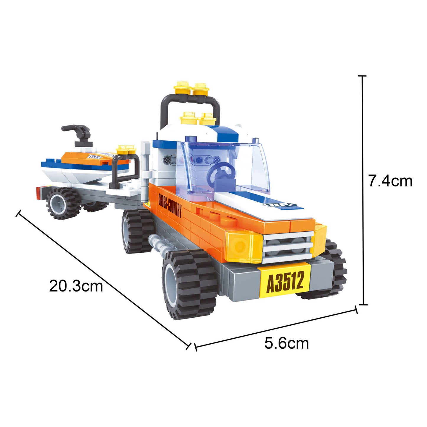 Lobbes Speelgoed BV Lobbes bouwset strand reddingsdienst truck jetski 124-delig speelgoed.