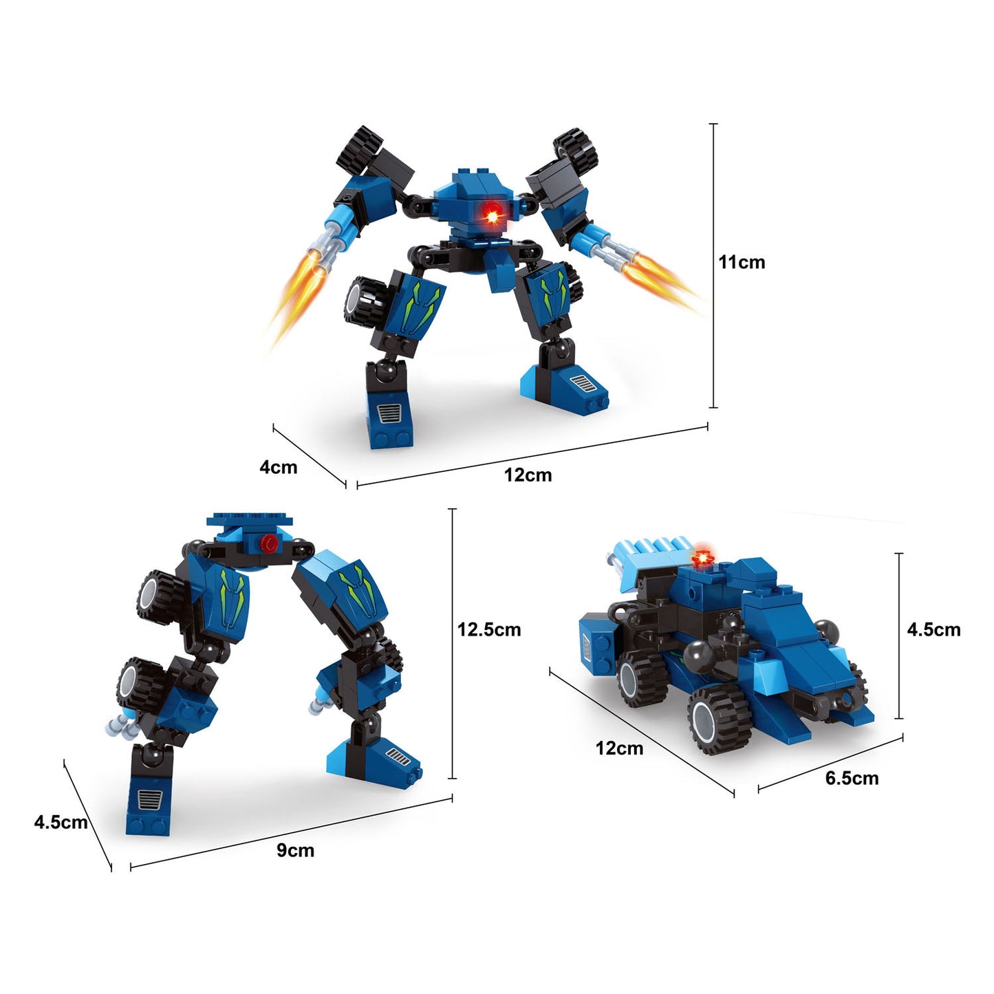 Lobbes Bouwset titan transformeer blauw - 71dlg.