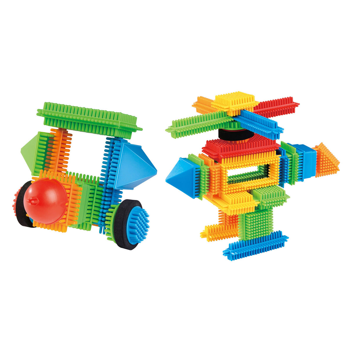 Lobbes Speelgoed BV Lobbes bouwblokken bristle set - kleurrijke constructie speelgoed 58-delig.