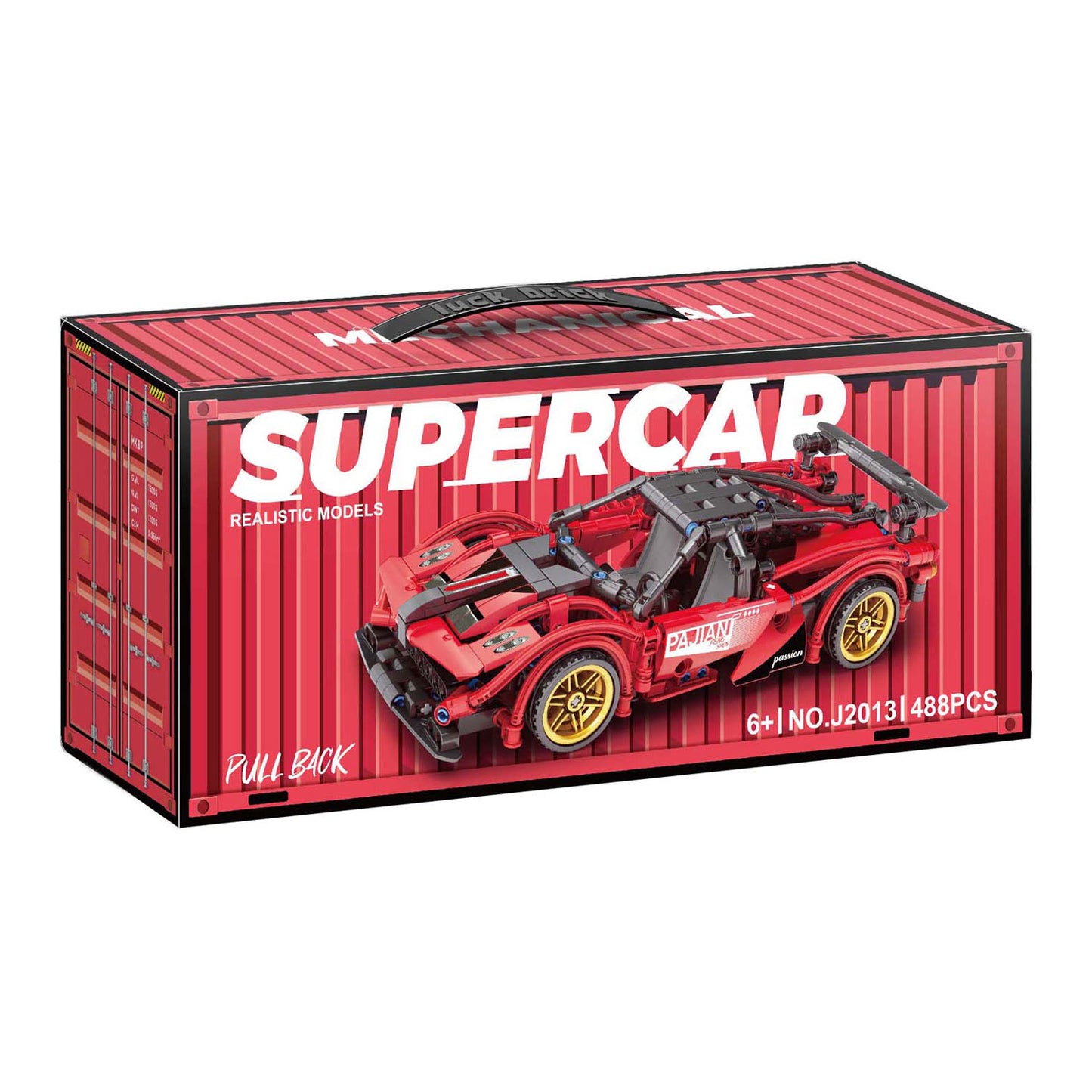 Lobbes Speelgoed BV Bouwsteentjes set pull back sport auto - 488dlg.