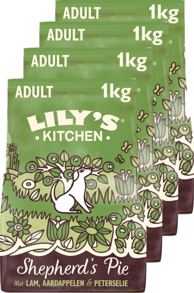 Lily's Kitchen - hondenvoer - droogvoer - boerenschotel met lam - 4 x 1 kg