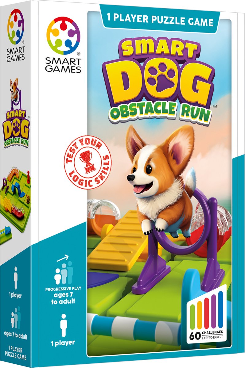 SmartGames smart dog - logisch denkspel - 60 uitdagingen - compact solospel voor kinderen én volwassenen - vanaf 6 jaar