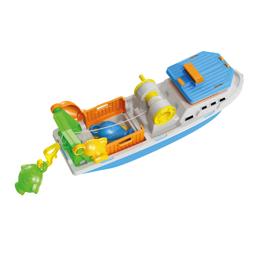 Basic Vissersboot + 3 vormpjes 40 cm