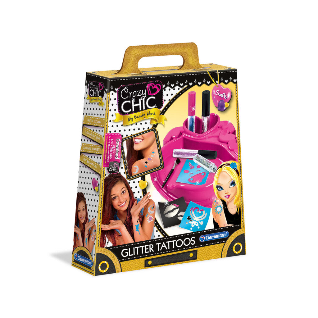 Clementoni crazy chic glitter tattoos maken