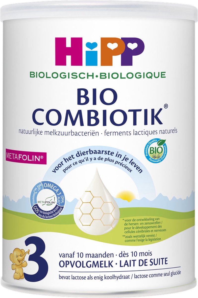 HiPP opvolgmelk 3 bio combiotik – babyvoeding – 10+ maanden – 800g