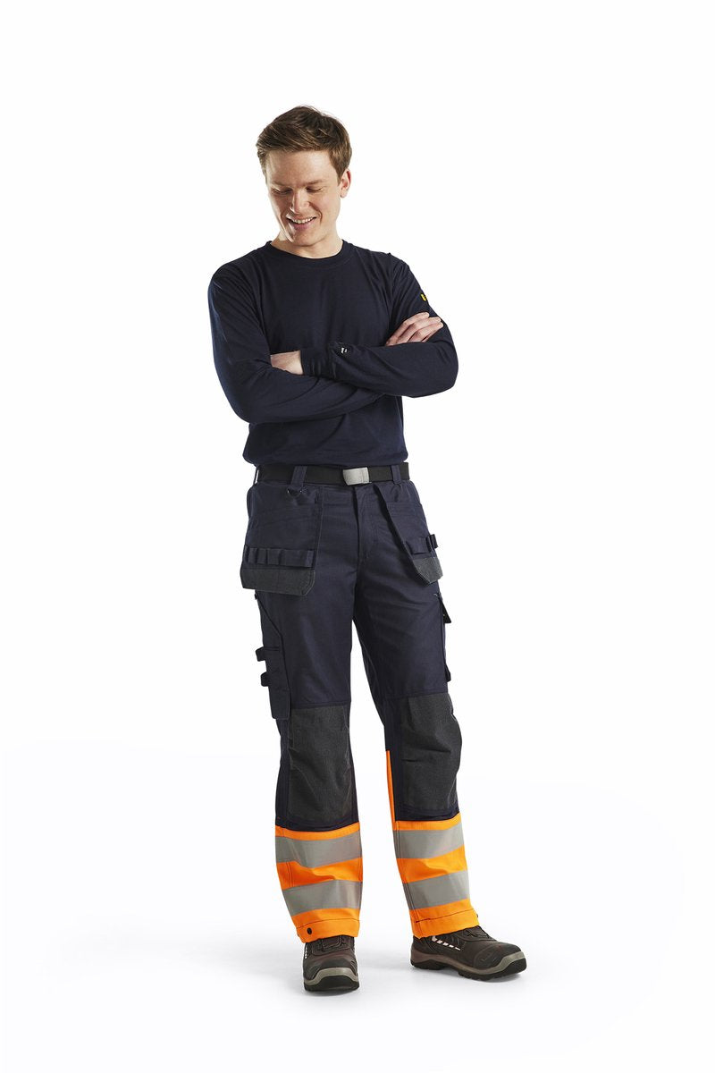 Blåkläder Blaklader multinorm inherent werkbroek 1489-1513 - marineblauw oranje - c52