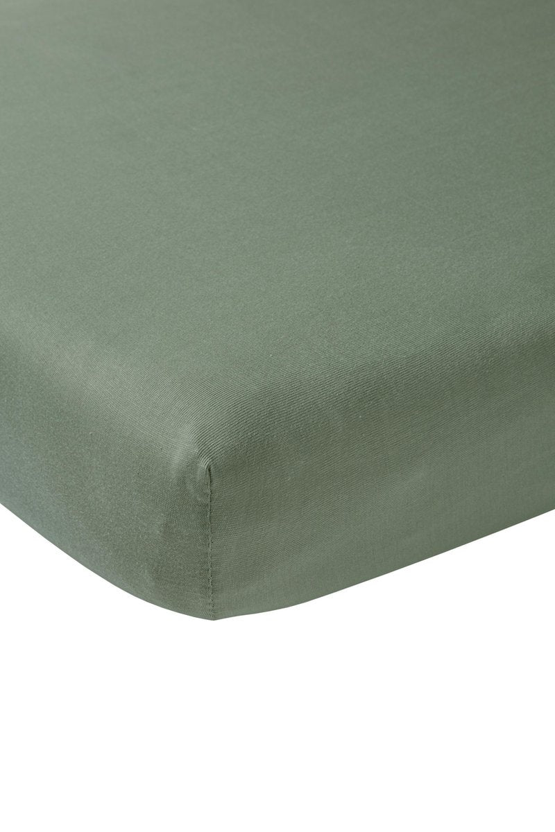 Meyco baby uni hoeslaken wieg - forest green - 40x80 90cm