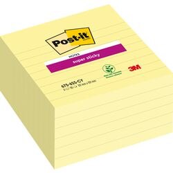 Super Sticky notes gelijnd Post-it 101x101 mm kanarie geel