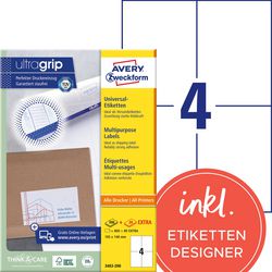 Merkloos Sans Marque Universele etiketten avery universal wit 200 stuks