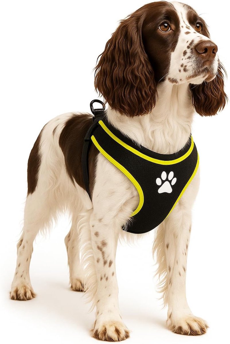 Flamingo Harnas hond – honden tuigje – harnas hond anti trek – hondentuigjes – hondentuig anti trek – step go tasha – zwart – maat l – a:58cm b:75-95cm x 20mm x 5mm
