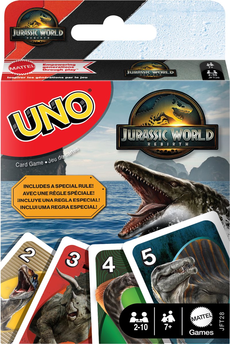 Mattel Games uno jurassic world rebirth kaartspel