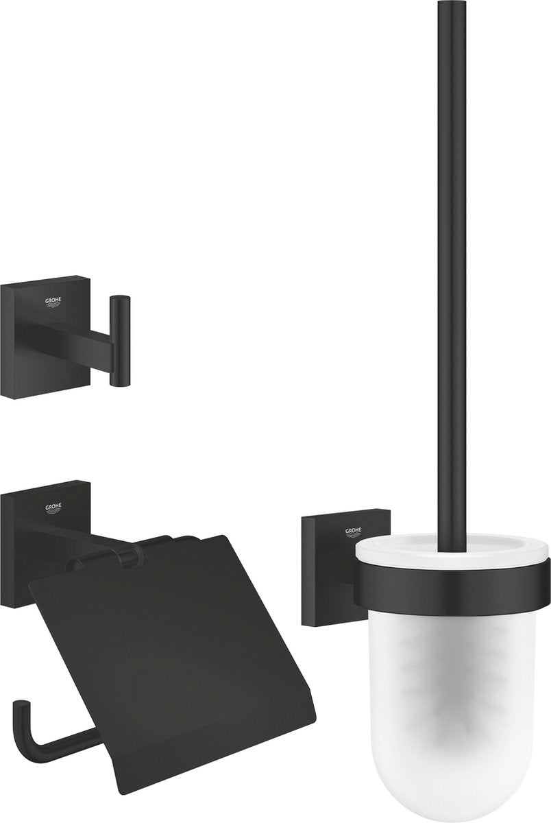 GROHE quickfix start cube 3-in-1 toiletaccessoireset - matte black