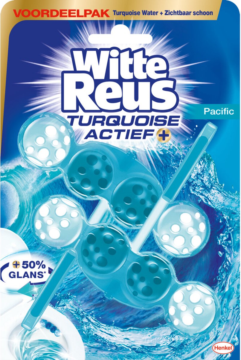 Witte Reus toiletblok turquoise actief 2 stuks