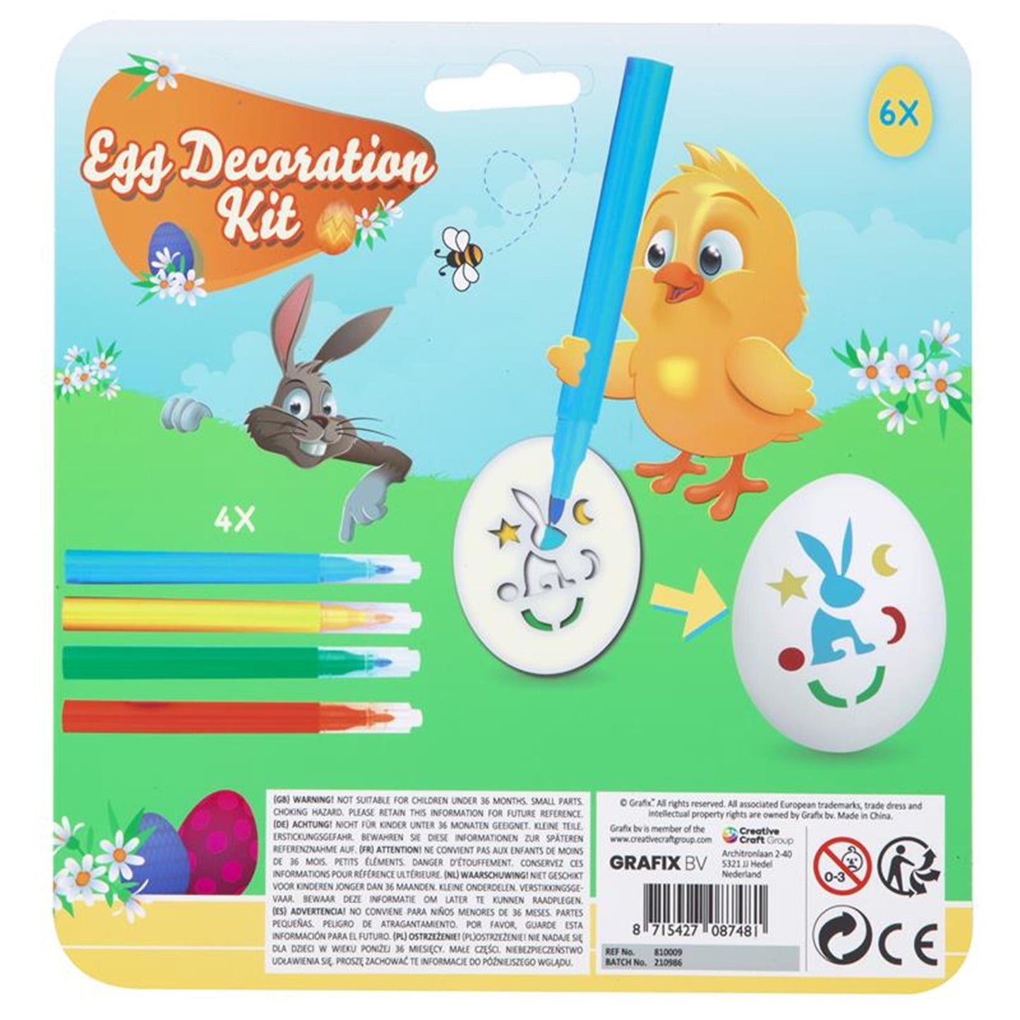 Grafix paasei decoratieset 10-delig