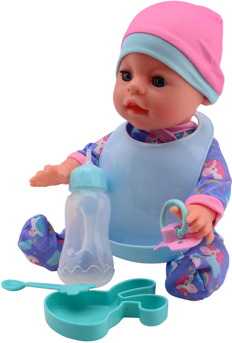 Johntoy John toy baby rose drink + plaspop 30 cm