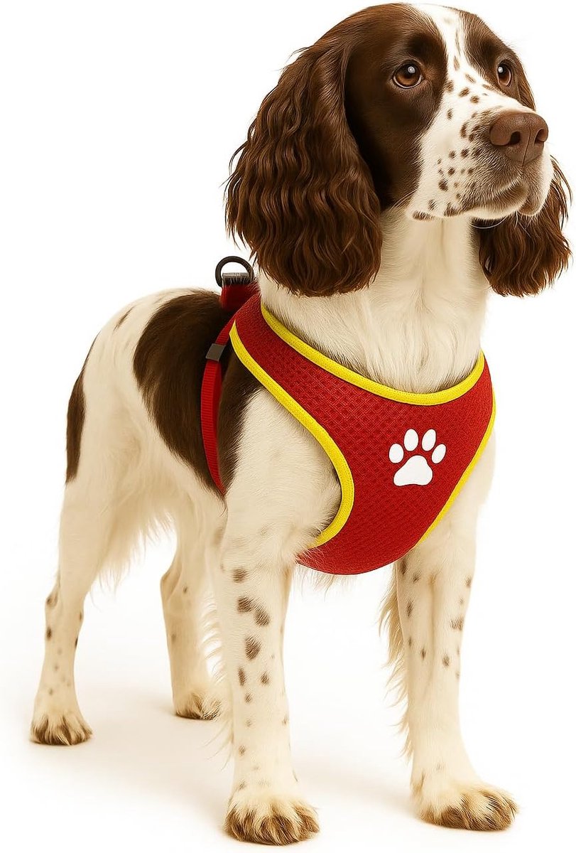 Flamingo Harnas hond – honden tuigje – harnas hond anti trek – hondentuigjes – hondentuig anti trek – step go tasha – rood – maat l – a:58cm b:75-95cm x 20mm x 5mm