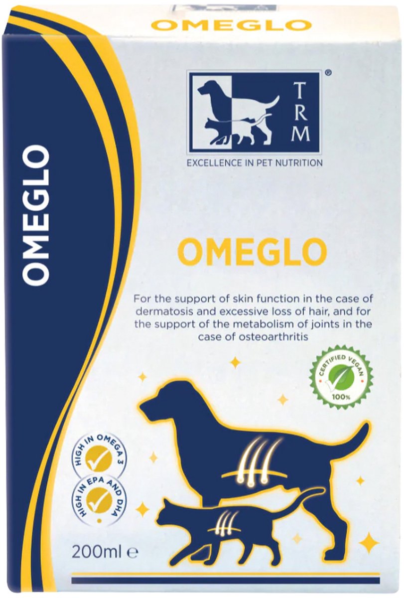 TRM omeglo omega‑3 6 olie voor honden en katten – 200 ml
