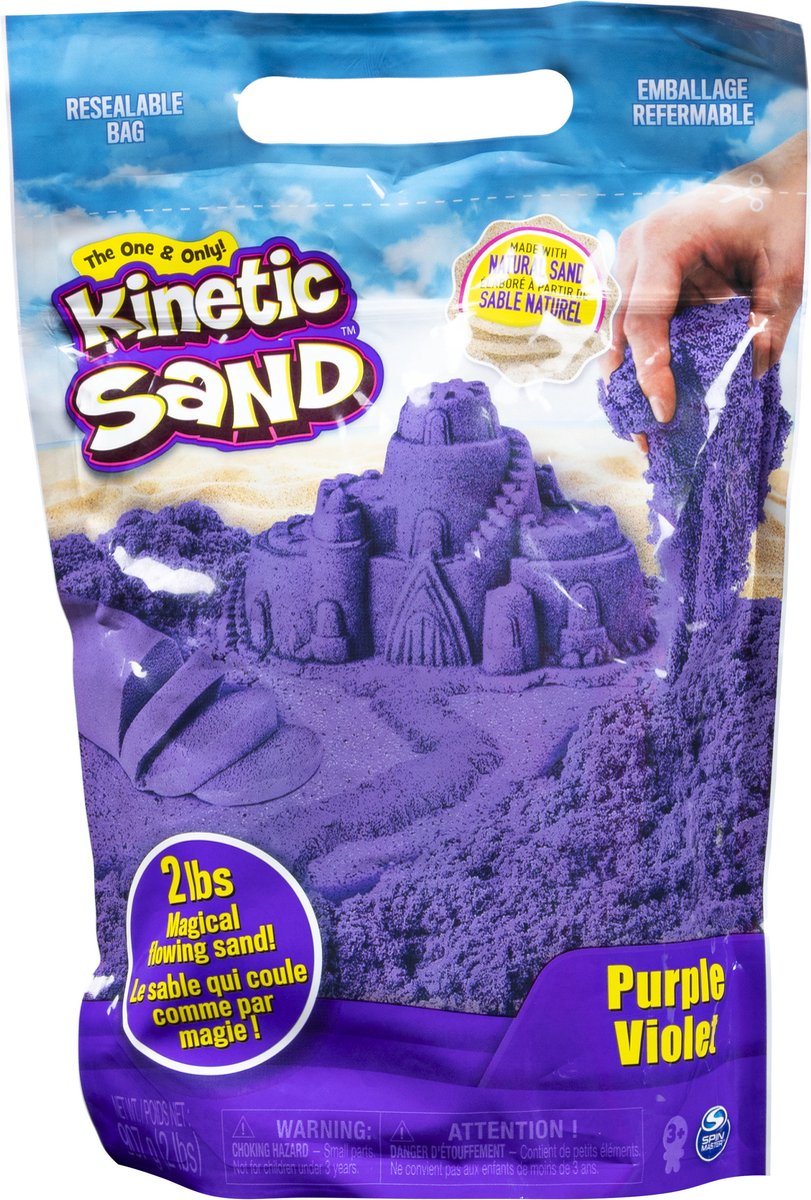Kinetic Sand - speelzand om te mengen kneden en creëren - 907 g origineel - paars - sensorisch speelgoed