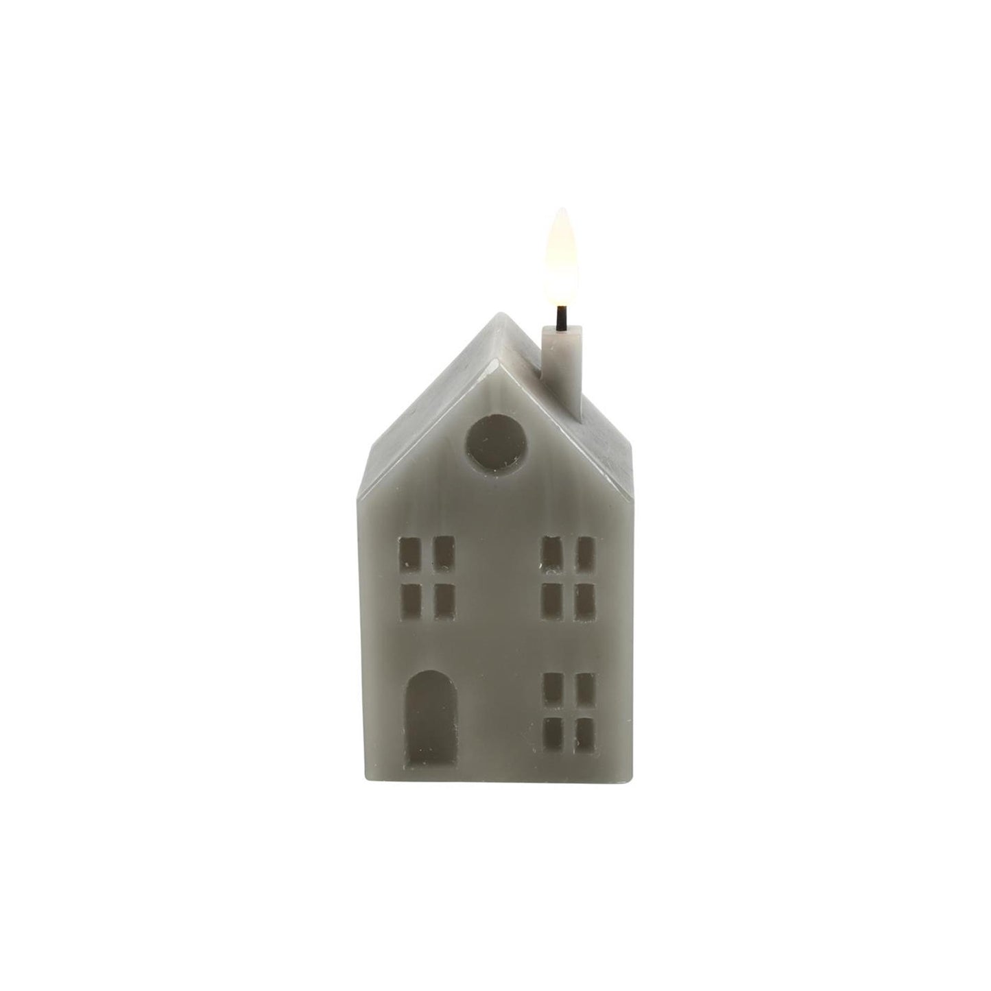 Countryfield Led kaars huis s grijs 5x6x14cm