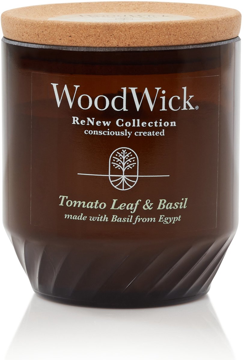 Woodwick renew large geurkaars - tomato leaf basil - 75 branduren