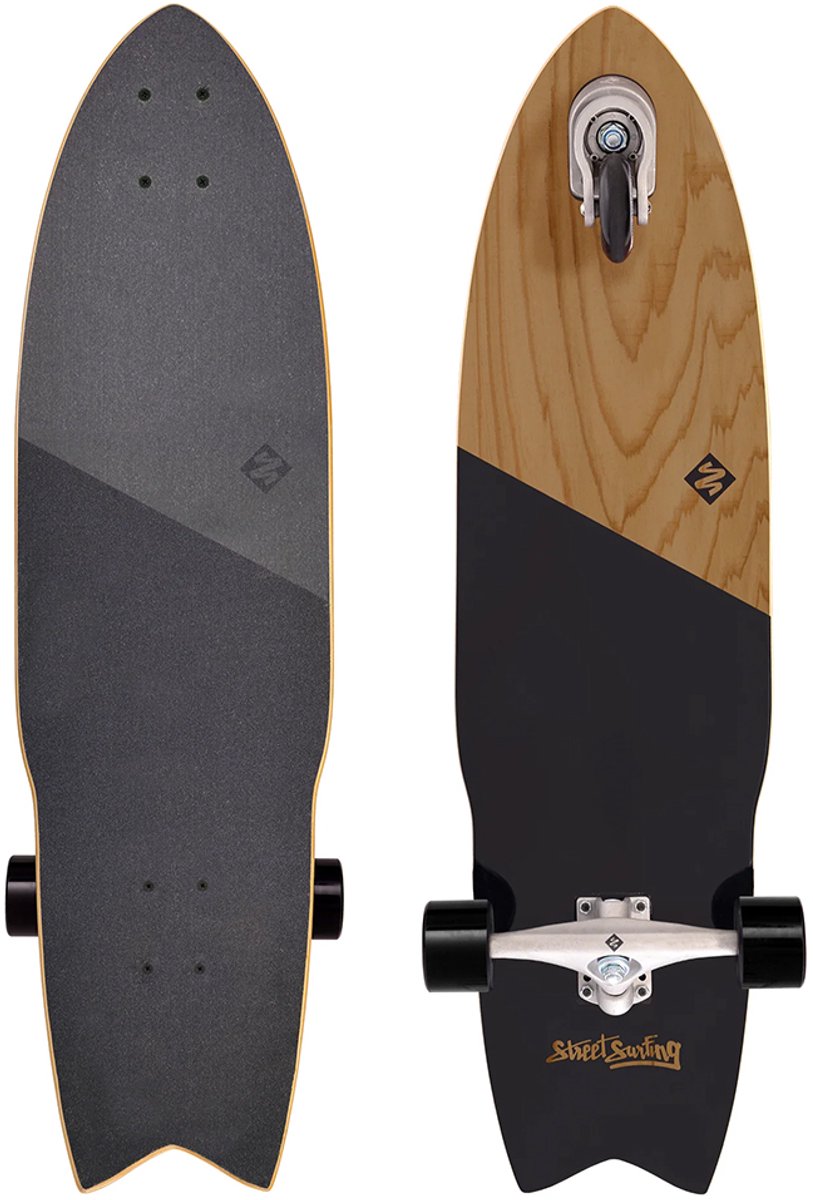 StreetSurfing Street surfing - 36 surfskate shark attack koa - zwart - 91cm