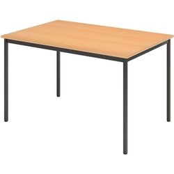 Vergadertafel Office Depot metaal spaanplaat 120x80x72cm zwart beuken