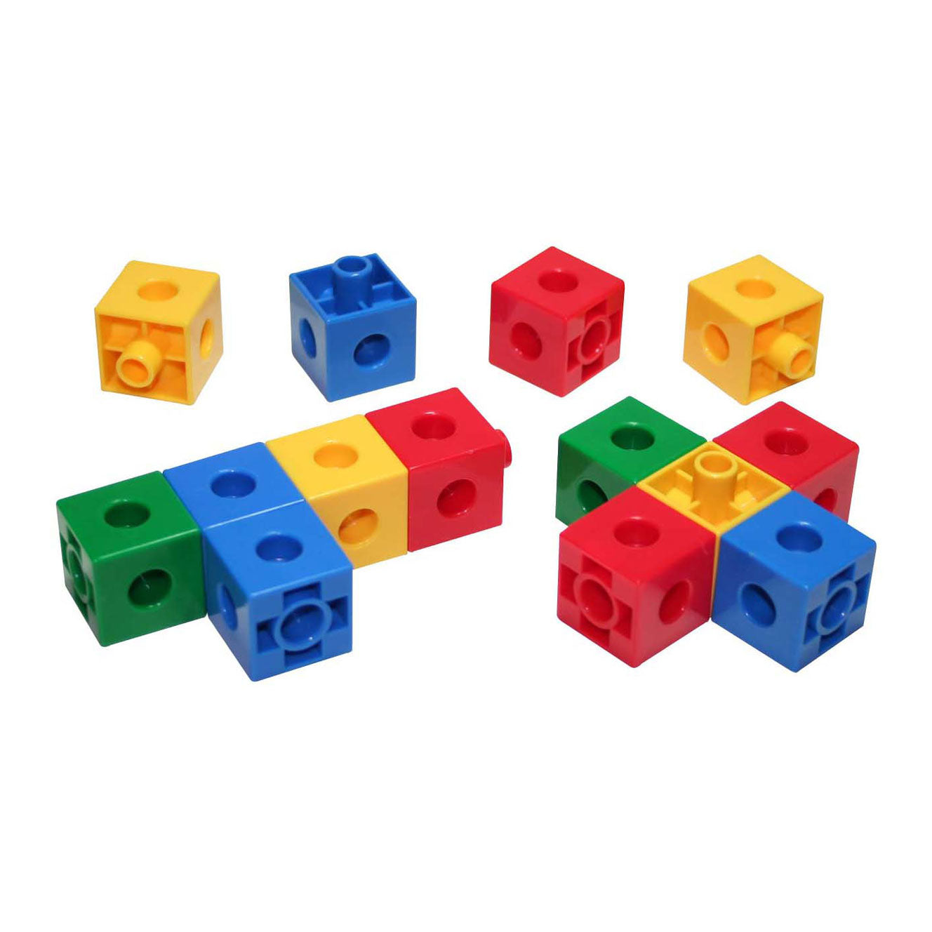 Lobbes Bouwset koppelblokjes - 6 kleuren - 300dlg