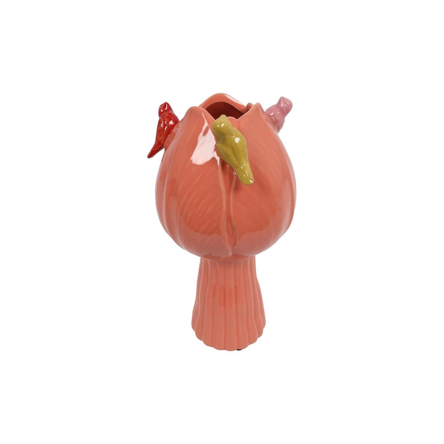 Countryfield Vaas tulp met vogels s donker roze ø11cm