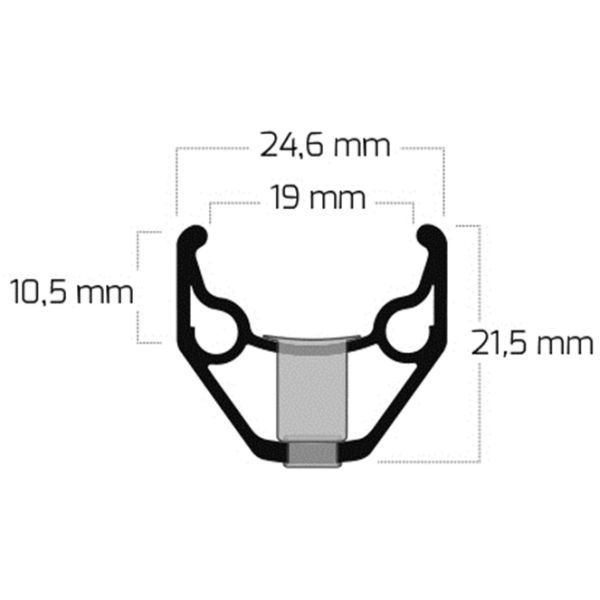 Ryde Velg zac 2000 28 622 x 19c aluminium 32 gaats 14g - zwart