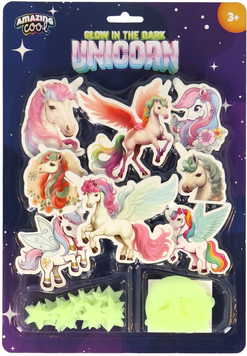 Amazing Unicorn glow in the dark set - kinderen - multi-kleur