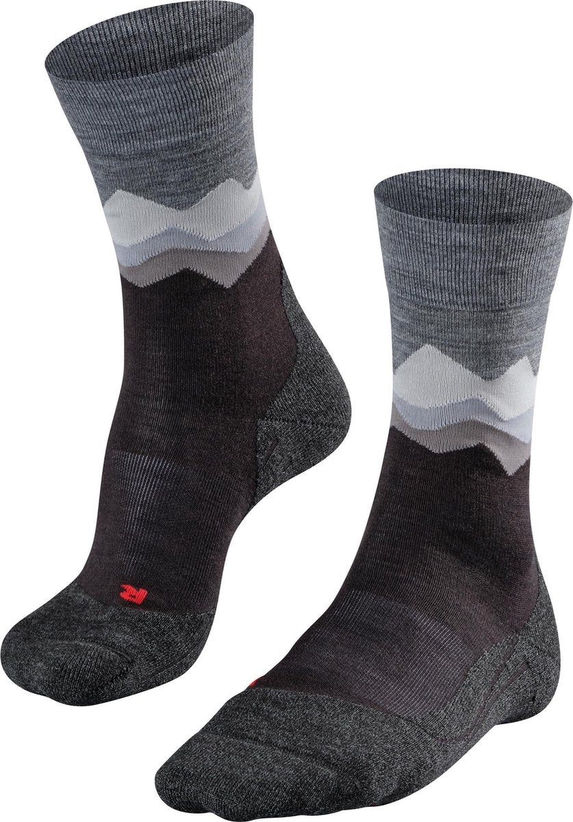 FALKE tk2 anti-blaar dik wol functioneel materiaal wandelsokken heren zwart - maat 39-41