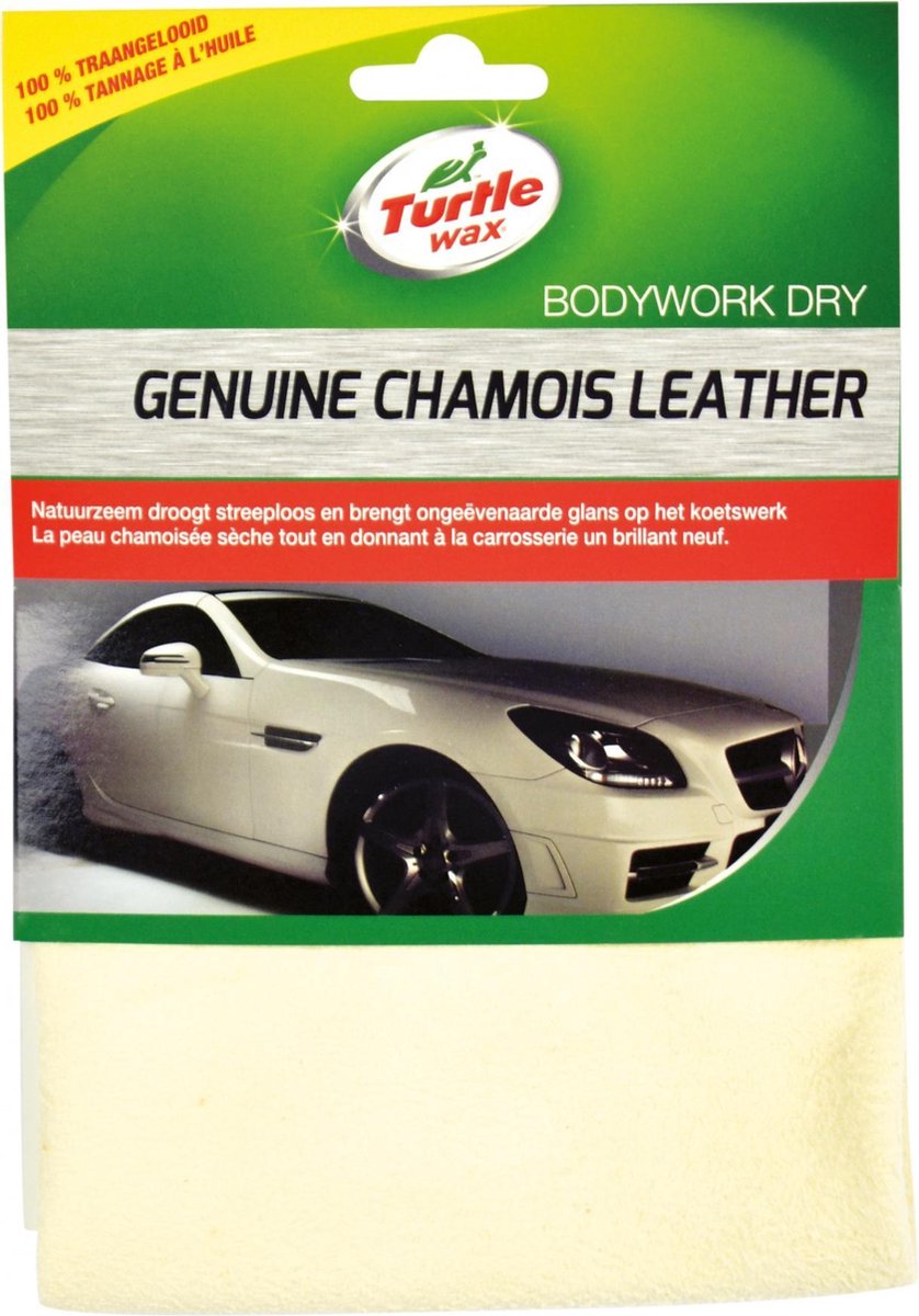 Turtle Wax cl natuurzeem genuine – voor streeploos drogen - voor interieur en exterieur van de auto, caravan of boot - hoog absorberend vermogen – 43x28cm
