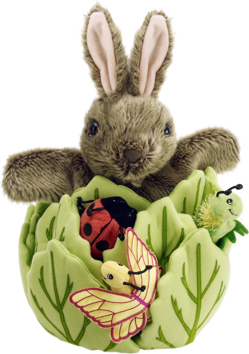 The Puppet Company Hide-away puppets rabbit in lettuce