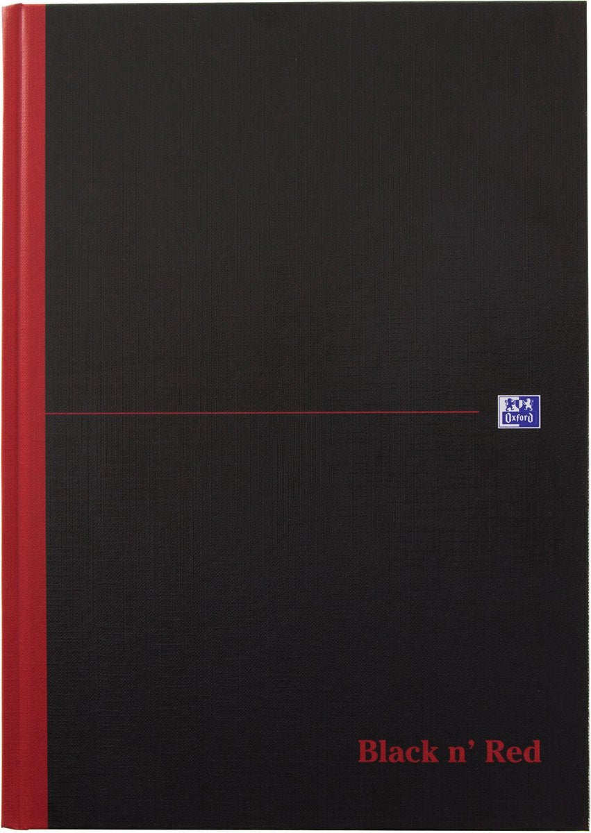 Oxford Notitieboek black and red a4 96vel gelinieerd ass.