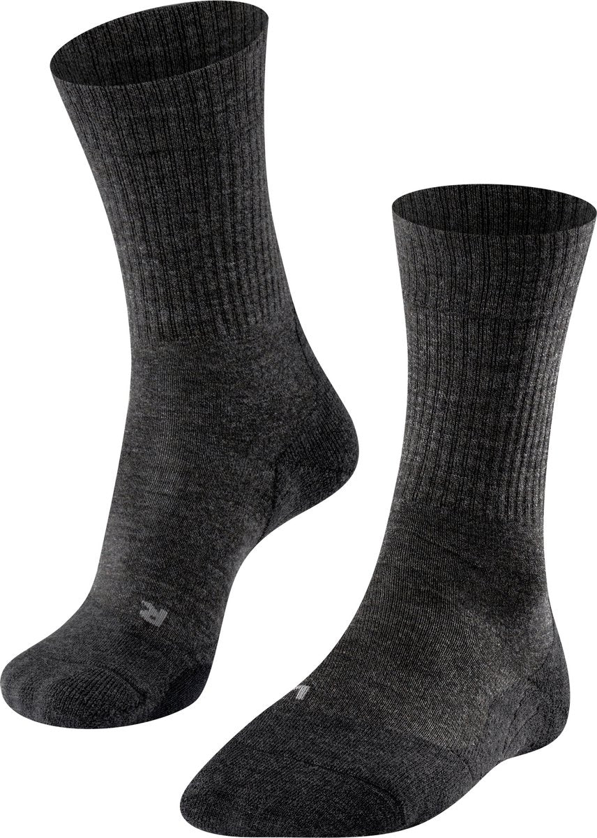 FALKE tk2 wool anti-blaar dik wol functioneel materiaal wandelsokken dames grijs - maat 35-36