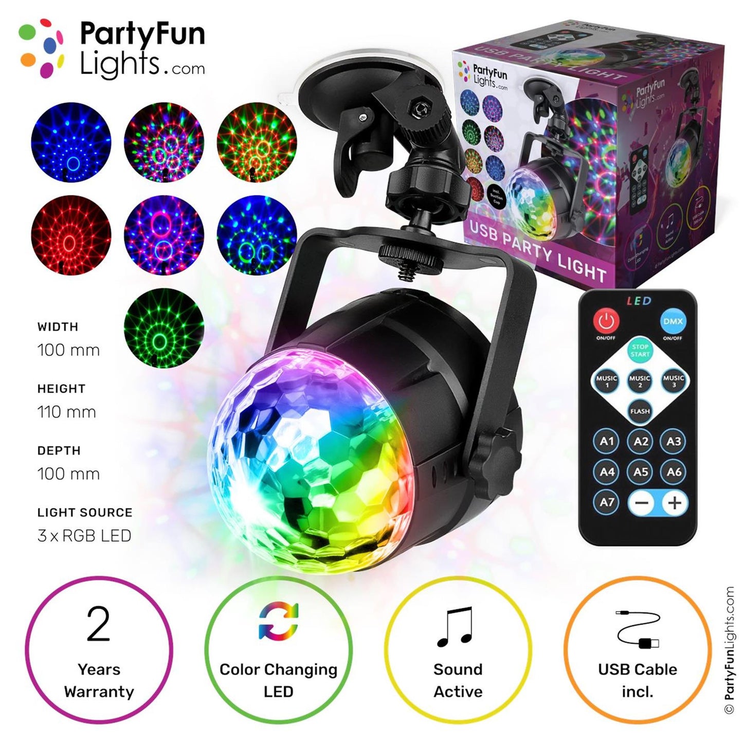 PartyFun Lights Disco licht caleidescoop led multi col
