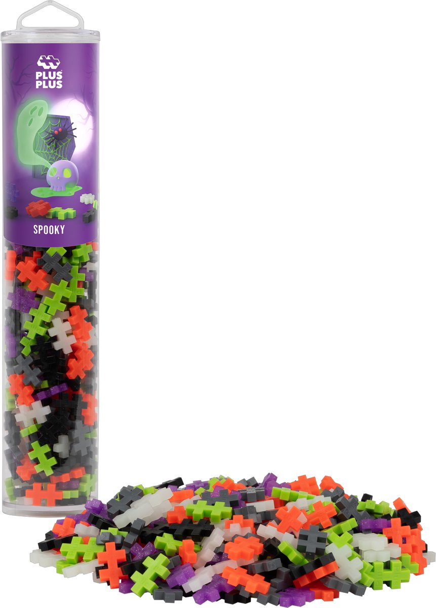 Plus-Plus spooky mix 240 delige bouwset tube - 4317 - bouwspeelgoed - constructiespeelgoed - set met bouwstenen - vanaf 5 jaar