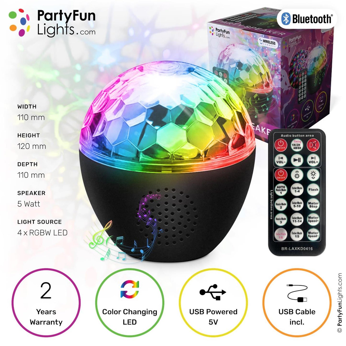 PartyFun Lights Bluetooth luidspreker party