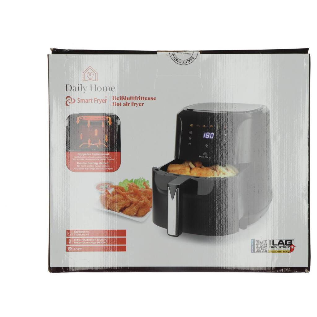 Daily Home hetelucht friteuse 6l zwart