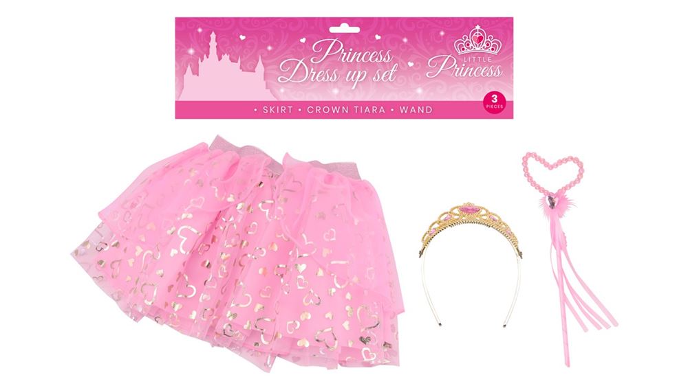 Johntoy Prinses verkleed set, 3 delig. 3+