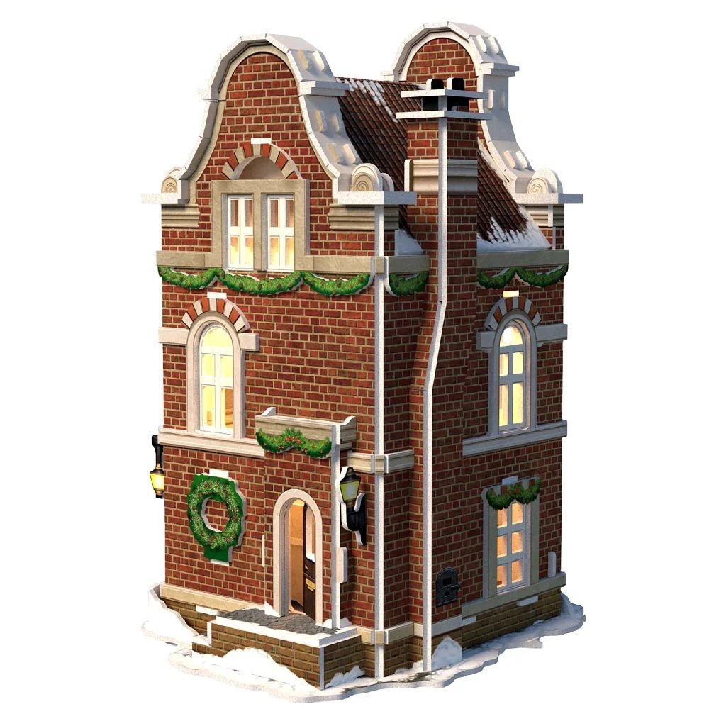 Cubic Fun 3d puzzel hollands huisje winter kaaswinkel + licht 60 stukjes