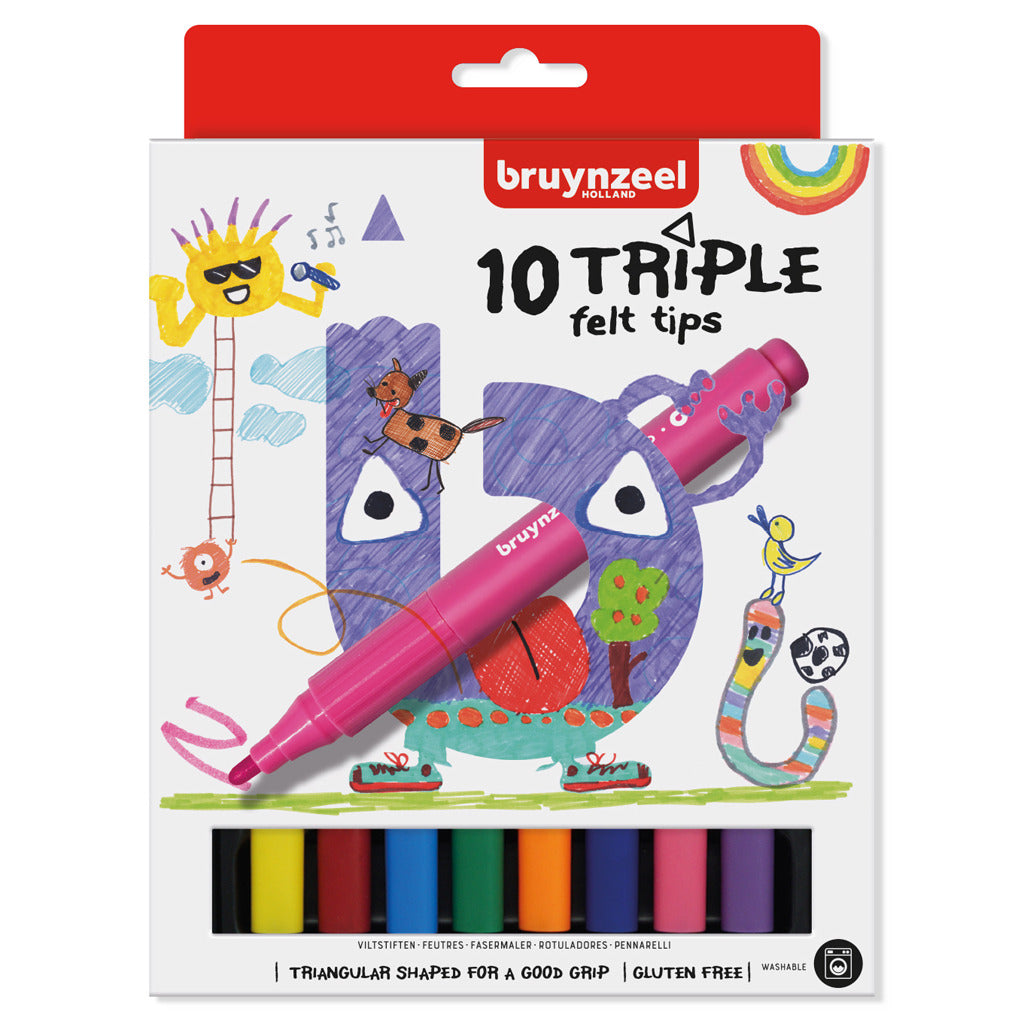 BRUYNZEEL triple viltstiften 10 stuks