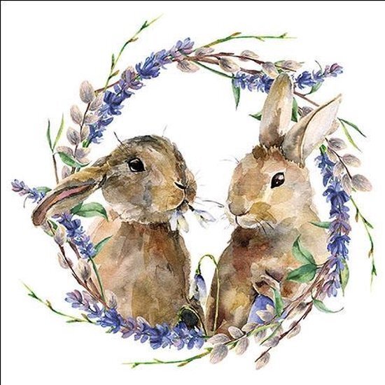 Ambiente rabbit wreath papieren servetten