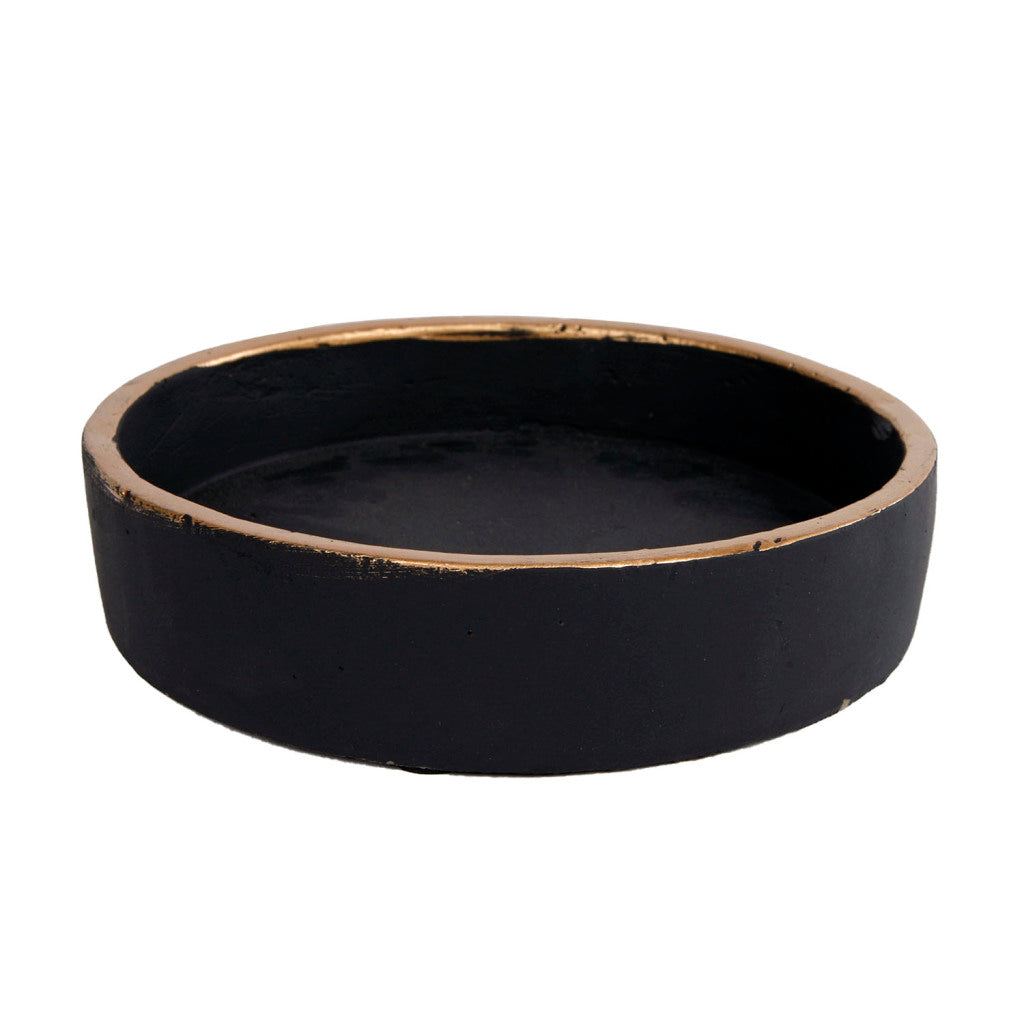 Diversen Onderbord max s zwart goud aardewerk 16x16x3,6cm