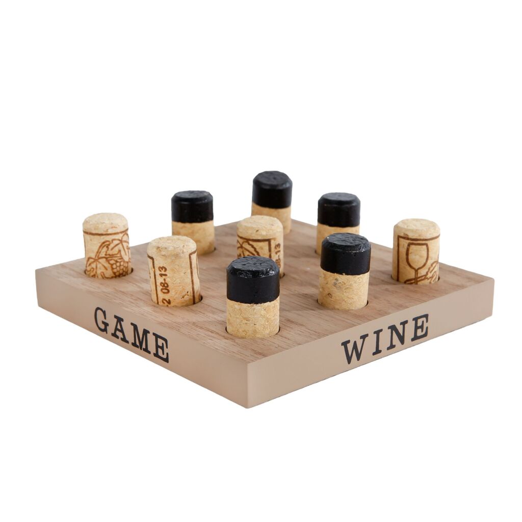 Overige Merken Tic tac toe wine 15x15 cm hout kurk