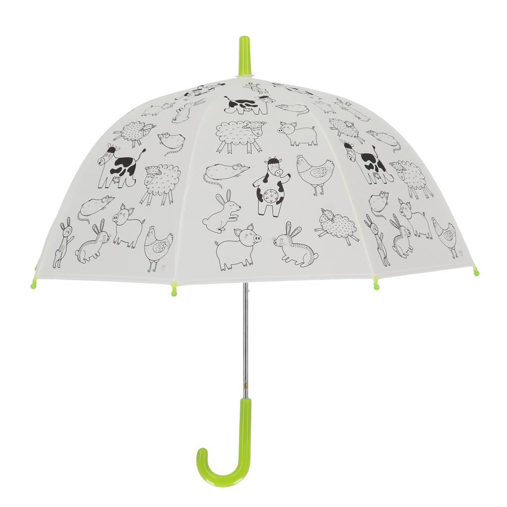 Esschert Design Inkleurparaplu boerderijdieren + 9 stiften