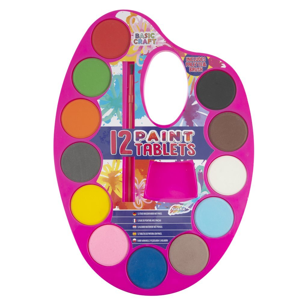 Grafix Waterverfpalet, 12 kleuren