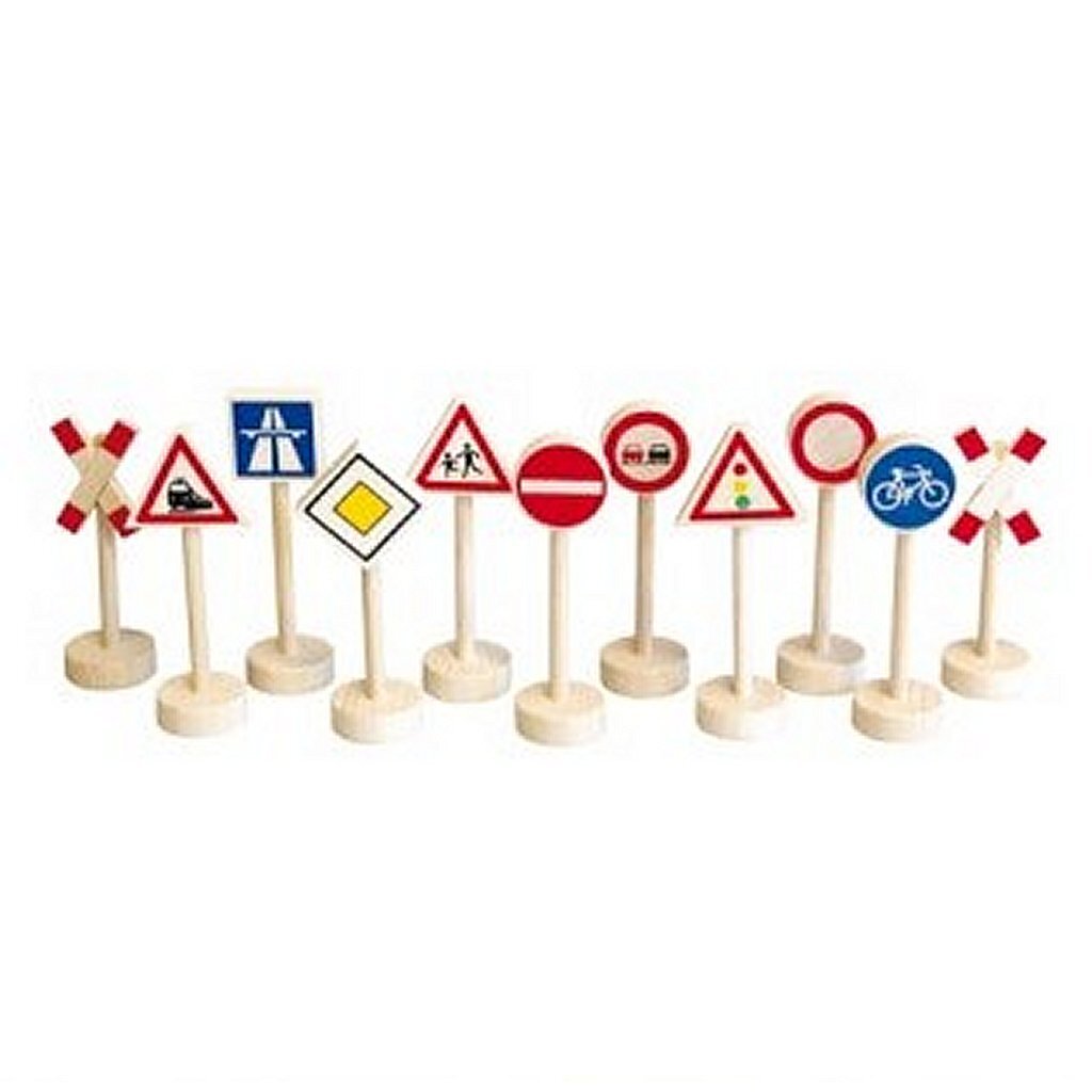 Simply For Kids houten verkeersborden 12 stuks